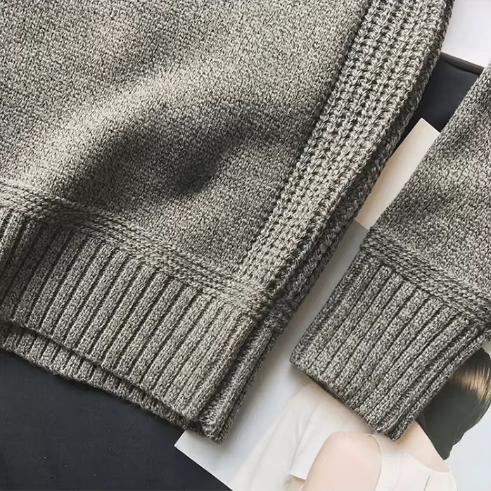 Boston Wool Haven Sweater for Men - Elegant Crewneck with Corduroy Elbow Pads, Warm Wool-Cotton Blend