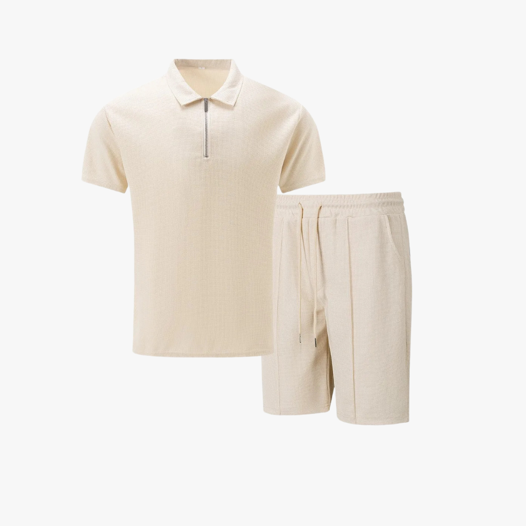 Cobalt Men's Co-ord Set | 100% Cotton Polo and Drawstring Shorts