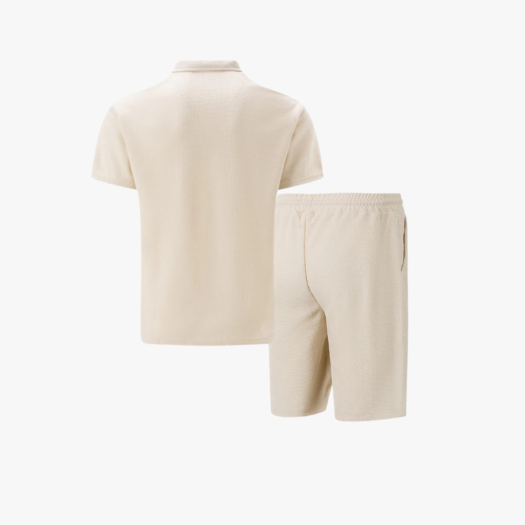 Cobalt Men's Co-ord Set | 100% Cotton Polo and Drawstring Shorts