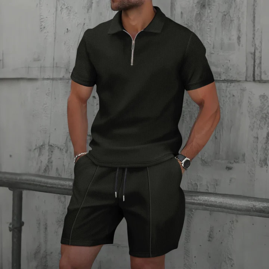 Cobalt Men's Co-ord Set | 100% Cotton Polo and Drawstring Shorts