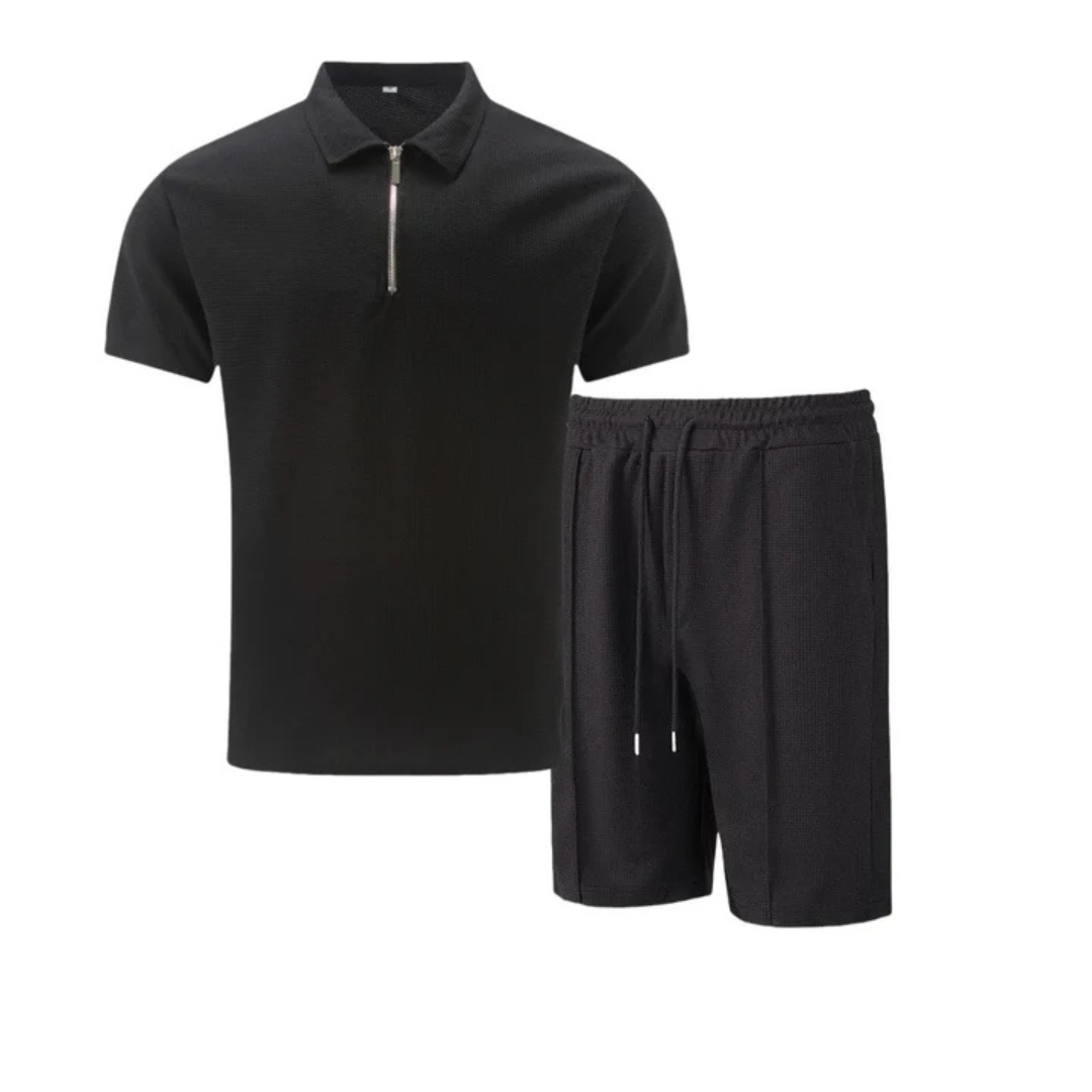Cobalt Men's Co-ord Set | 100% Cotton Polo and Drawstring Shorts