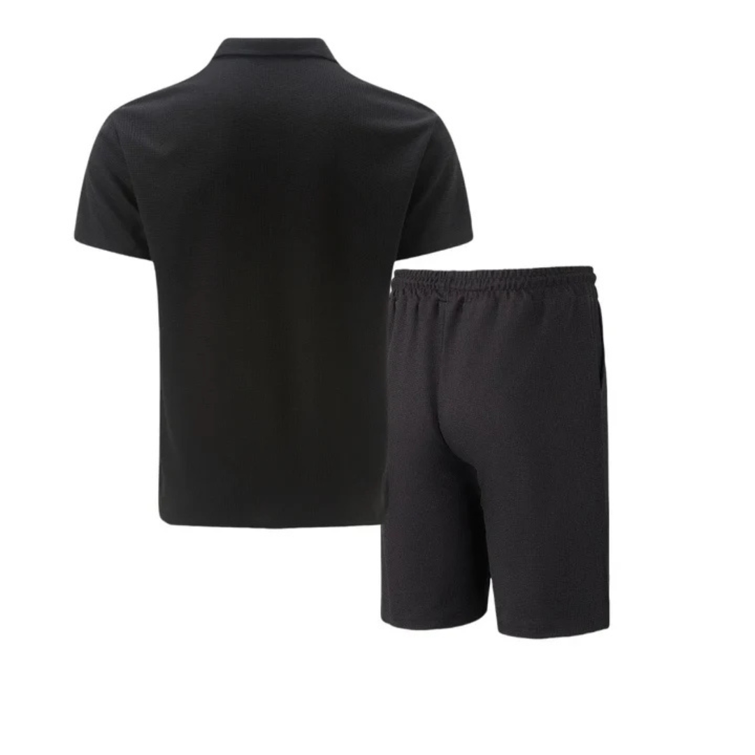 Cobalt Men's Co-ord Set | 100% Cotton Polo and Drawstring Shorts