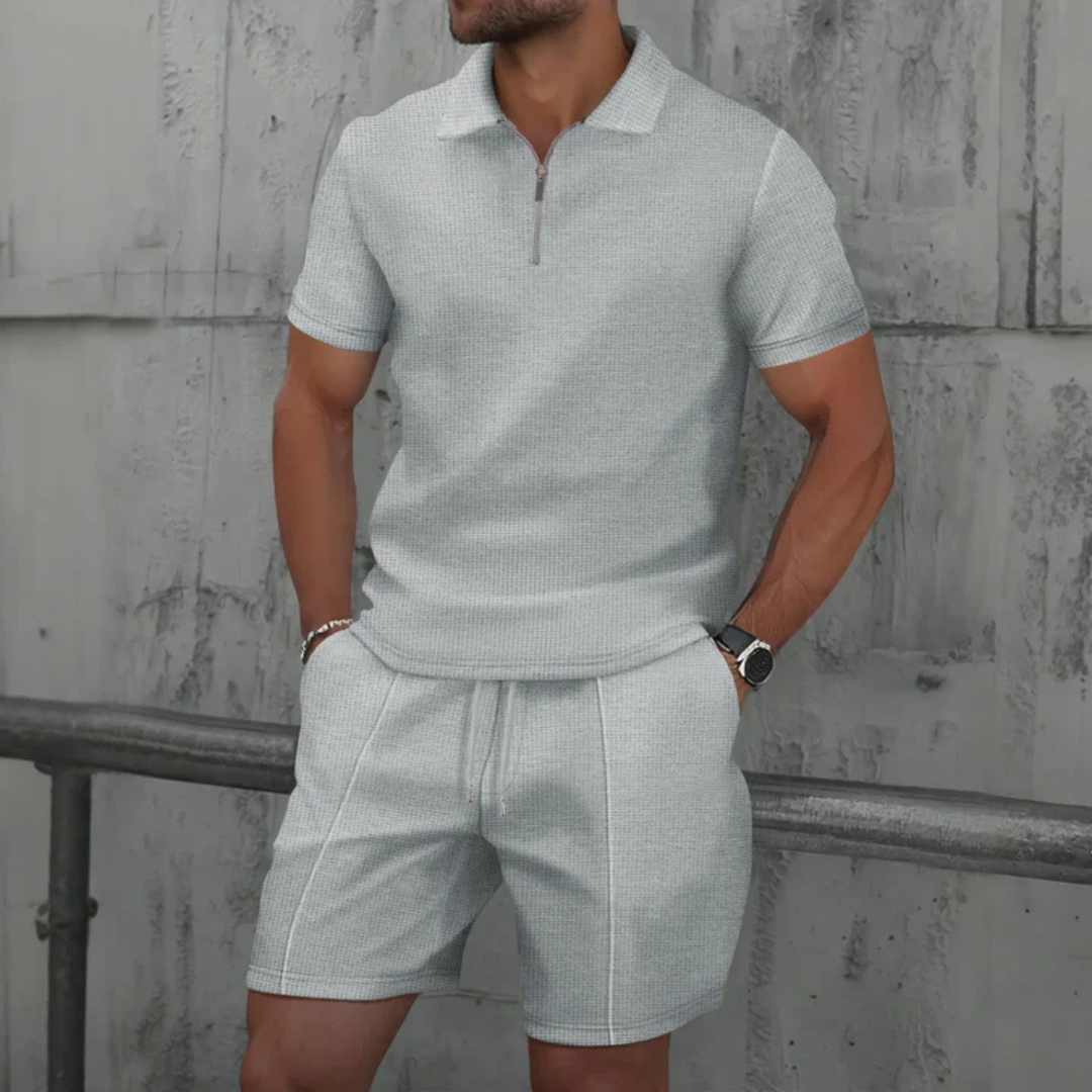 Cobalt Men's Co-ord Set | 100% Cotton Polo and Drawstring Shorts