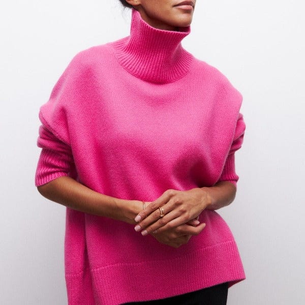 Cozy Turtleneck Sweater for Women – Relaxed Fit, Hip-Length, Soft Wool-Blend, Perfect for Autumn and Winter