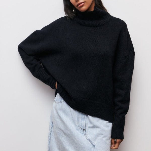 Cozy Turtleneck Sweater for Women – Relaxed Fit, Hip-Length, Soft Wool-Blend, Perfect for Autumn and Winter