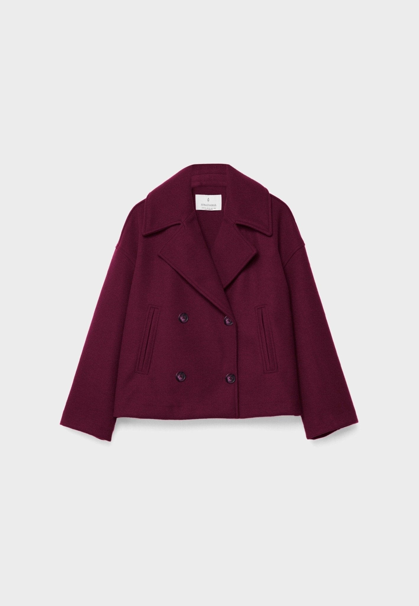 Cropped Women's Double-Breasted Winter Jacket with Wide Lapels – Stylish and Cozy Outerwear for Women