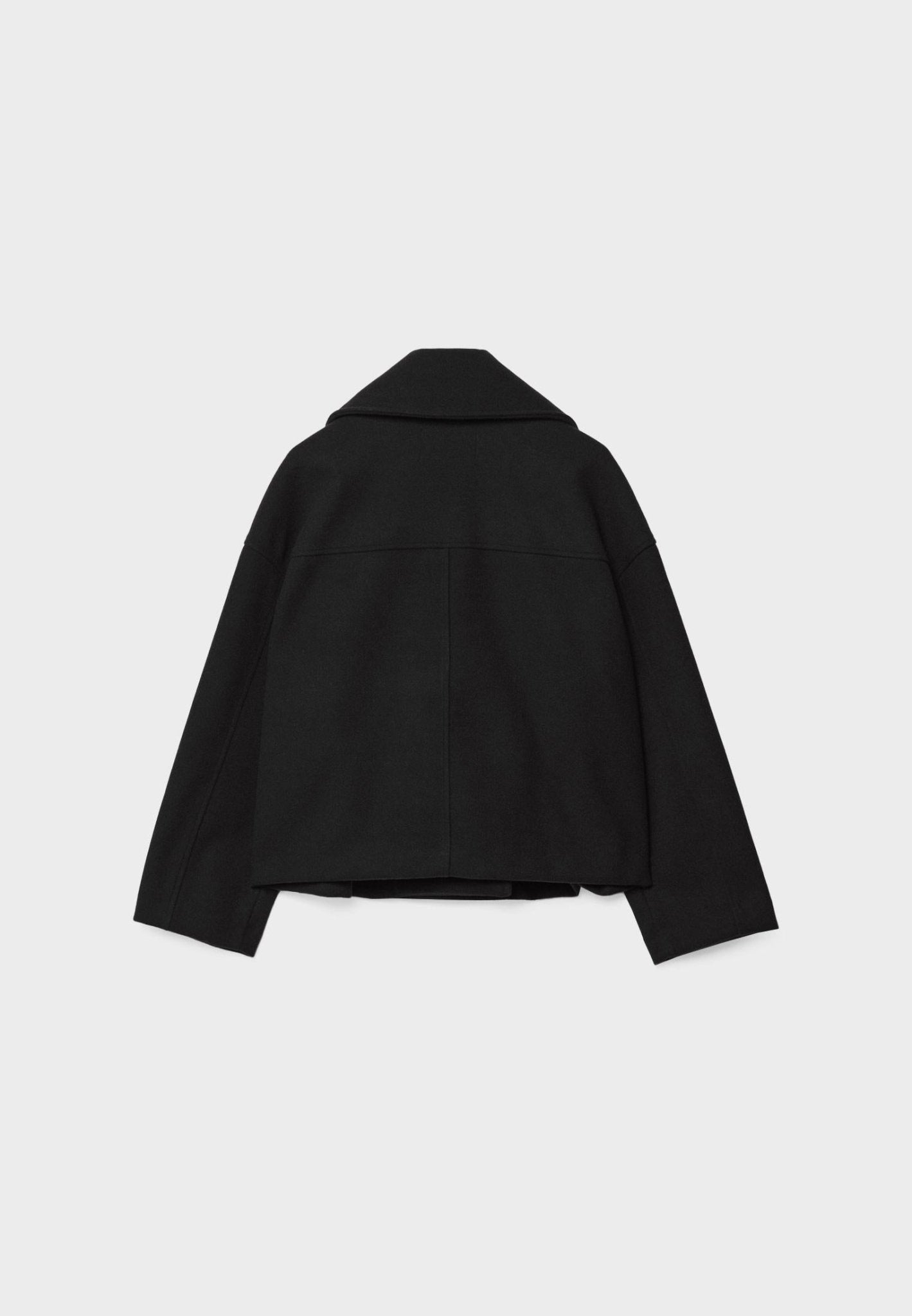 Cropped Women's Double-Breasted Winter Jacket with Wide Lapels – Stylish and Cozy Outerwear for Women