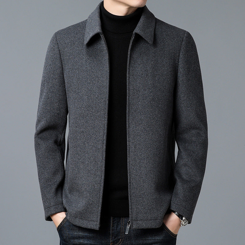 Heavyweight Wool Jacket for Men – Minimalist Design, Thermal Lining, Versatile Outerwear for Everyday Comfort