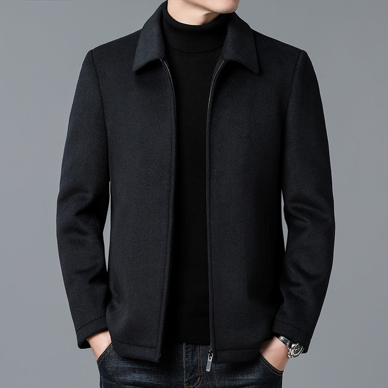 Heavyweight Wool Jacket for Men – Minimalist Design, Thermal Lining, Versatile Outerwear for Everyday Comfort