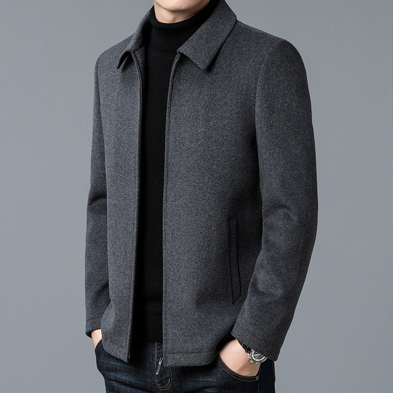 Heavyweight Wool Jacket for Men – Minimalist Design, Thermal Lining, Versatile Outerwear for Everyday Comfort