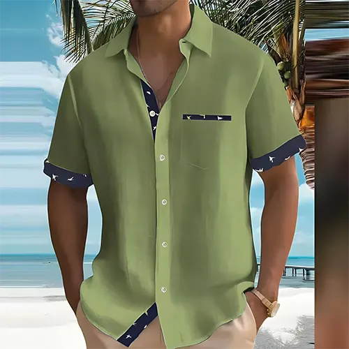 Lino Men's Summer Shirt | Breathable Cotton Blend, Lightweight Classic Fit