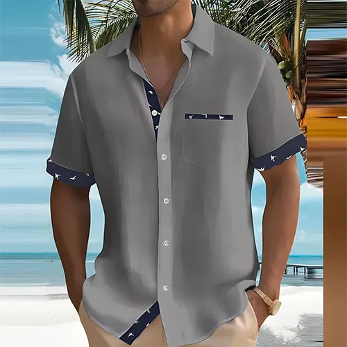 Lino Men's Summer Shirt | Breathable Cotton Blend, Lightweight Classic Fit
