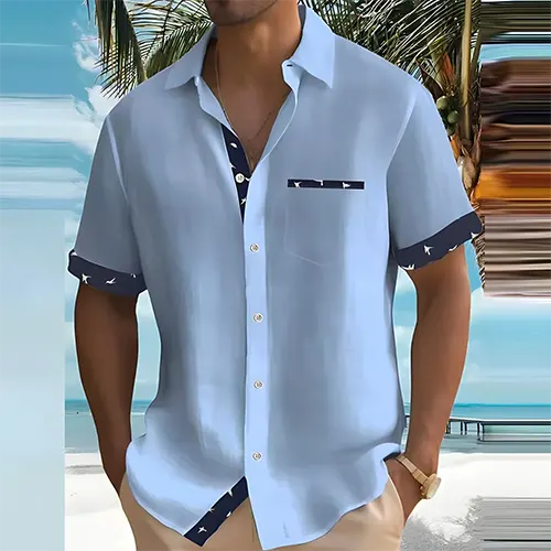 Lino Men's Summer Shirt | Breathable Cotton Blend, Lightweight Classic Fit