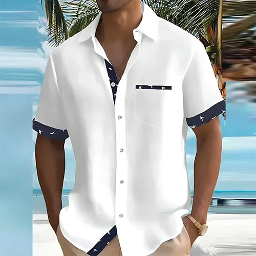 Lino Men's Summer Shirt | Breathable Cotton Blend, Lightweight Classic Fit