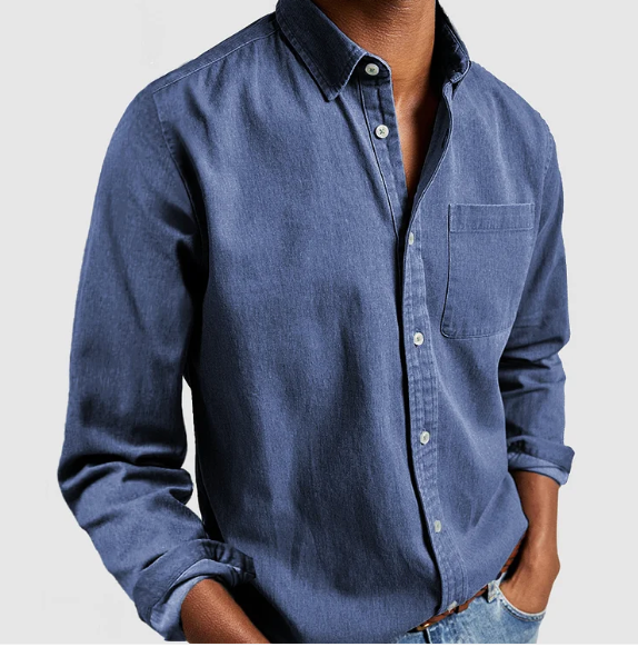 Max Men's Denim Shirt | Soft Cotton Blend, Casual