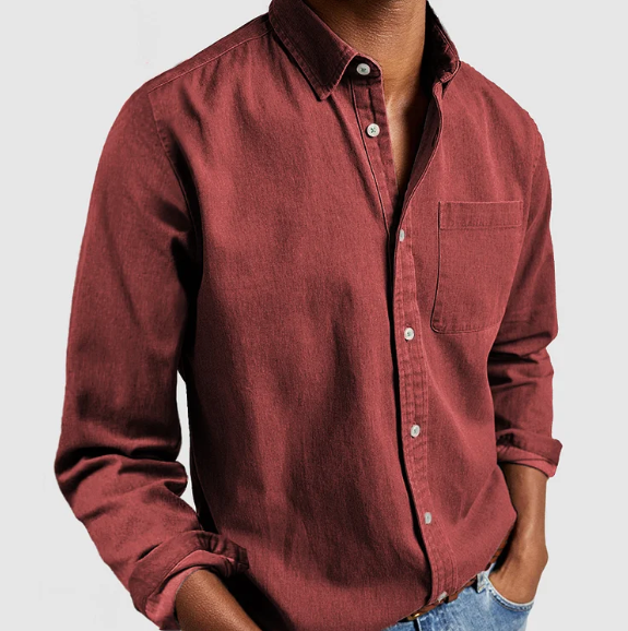 Max Men's Denim Shirt | Soft Cotton Blend, Casual