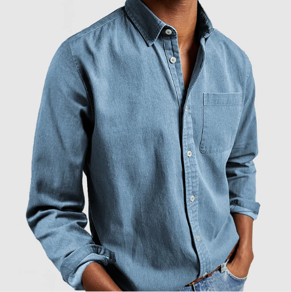 Max Men's Denim Shirt | Soft Cotton Blend, Casual