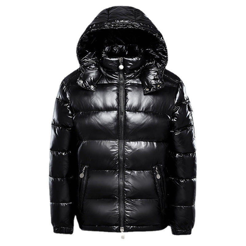 Men's Down Puffer Jacket – Stylish Winter Coat with Adjustable Hood, Water-Repellent, Slim Fit, Black or Red
