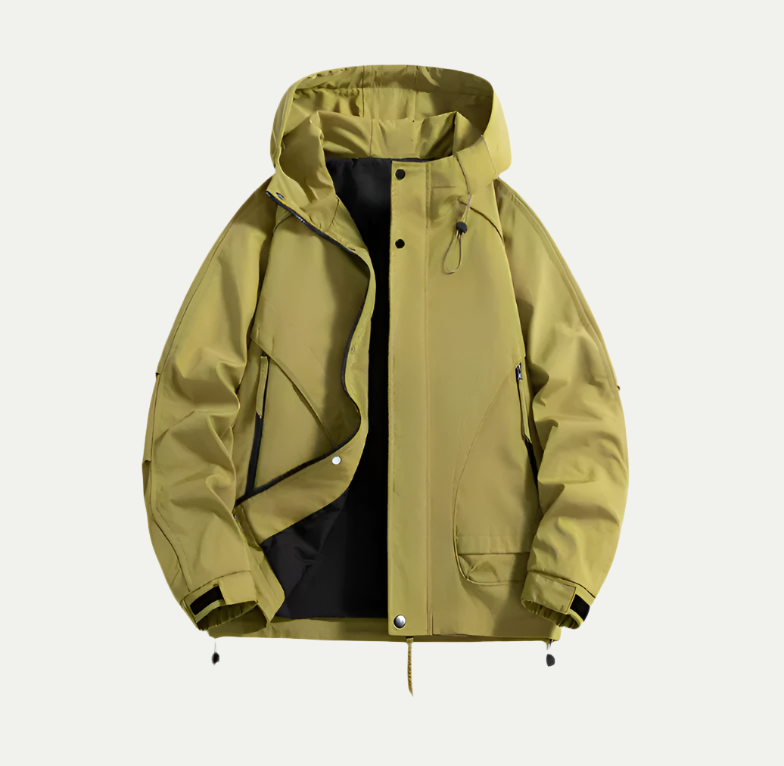 Men's Lightweight Waterproof Windbreaker Jacket with Adjustable Hood – Breathable and Windproof, Perfect for Outdoor Activities