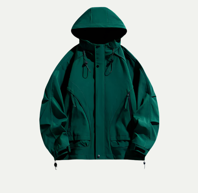 Men's Lightweight Waterproof Windbreaker Jacket with Adjustable Hood – Breathable and Windproof, Perfect for Outdoor Activities