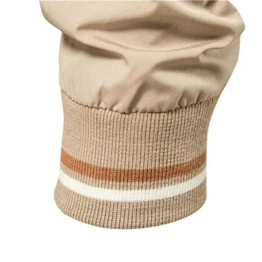 Men's Lightweight Zip-Up Bomber Jacket with Ribbed Trim - Versatile Streetwear Style for All Seasons