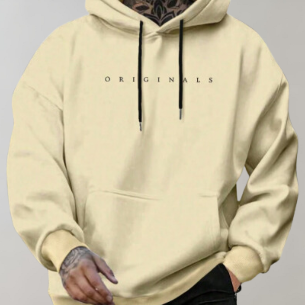 Men's Oversized Minimalist Hoodie - Casual Streetwear Sweatshirt in Soft Polyester Fiber