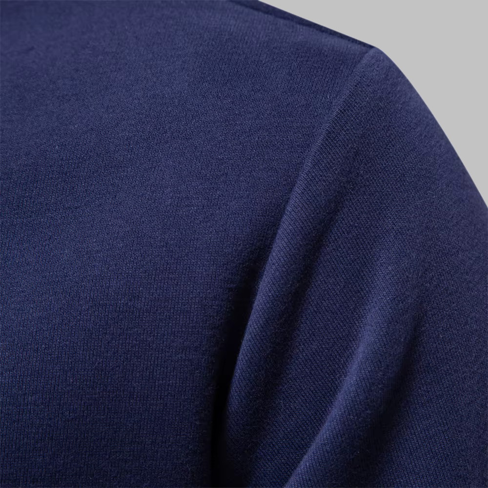 Men's Premium Cotton Polo Collar Sweater – Long Sleeve, Button Placket, Stylish Ribbed Cuffs and Hem, Comfortable Everyday Wear