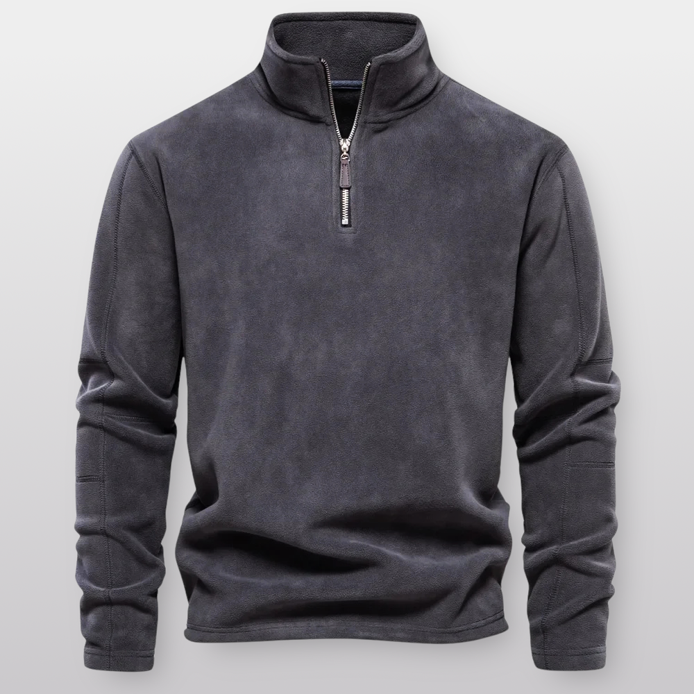 Men's Quarter Zip Fleece Pullover - Ultra-Soft, Durable, Tailored Fit for Comfort in Cold Weather