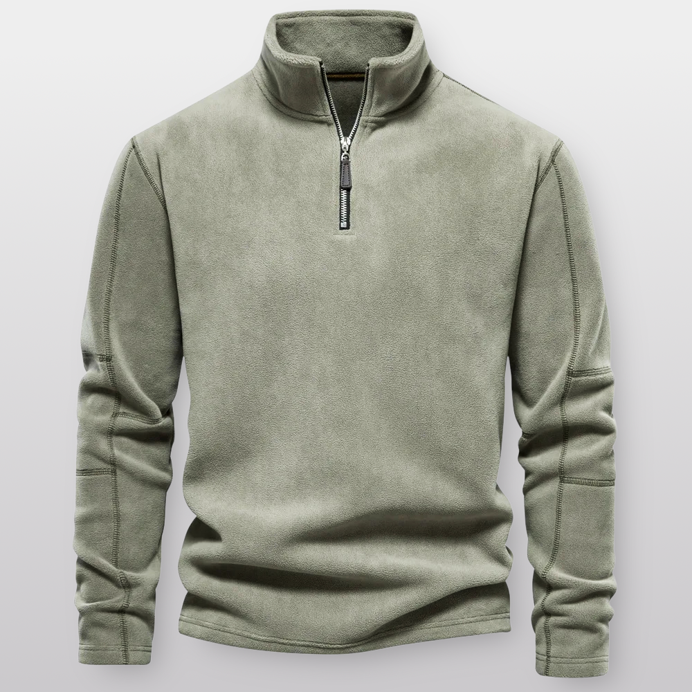 Men's Quarter Zip Fleece Pullover - Ultra-Soft, Durable, Tailored Fit for Comfort in Cold Weather