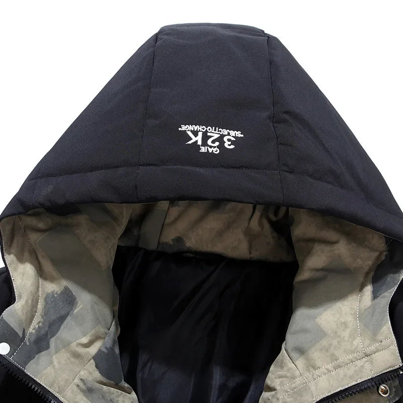 Men's Waterproof Parka Jacket - Stylish Fixed Hooded Winter Jacket for Cold Weather