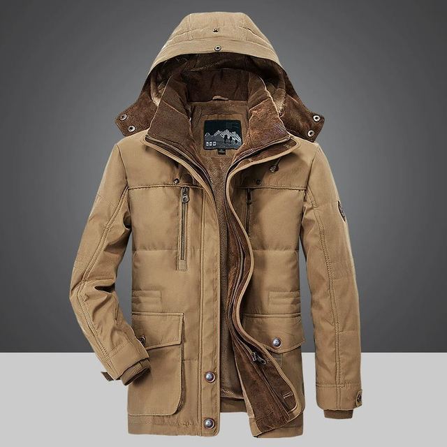 Men's Winter Puffer Jacket with Detachable Hood, Insulated and Wind-Resistant - Stylish Winter Coat for Ultimate Warmth