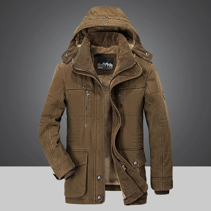 Men's Winter Puffer Jacket with Detachable Hood, Insulated and Wind-Resistant - Stylish Winter Coat for Ultimate Warmth