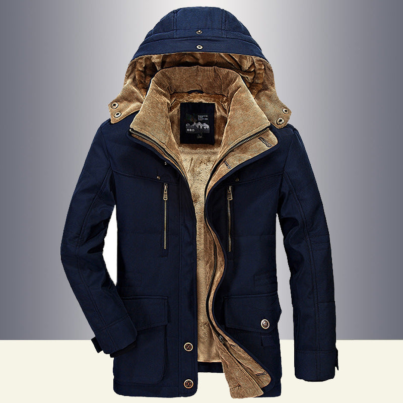 Men's Winter Puffer Jacket with Detachable Hood, Insulated and Wind-Resistant - Stylish Winter Coat for Ultimate Warmth