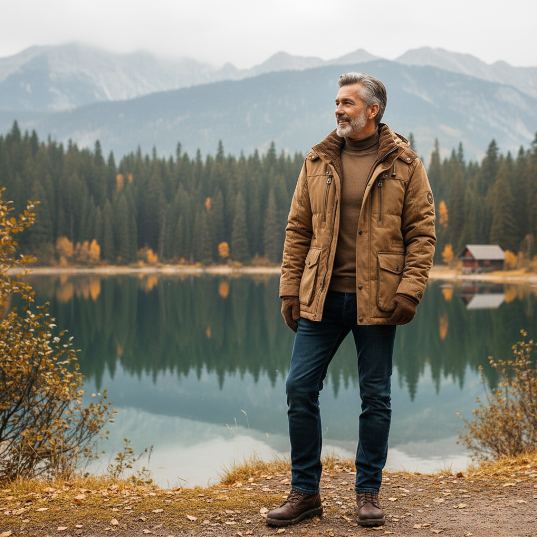 Men's Winter Puffer Jacket with Detachable Hood, Insulated and Wind-Resistant - Stylish Winter Coat for Ultimate Warmth