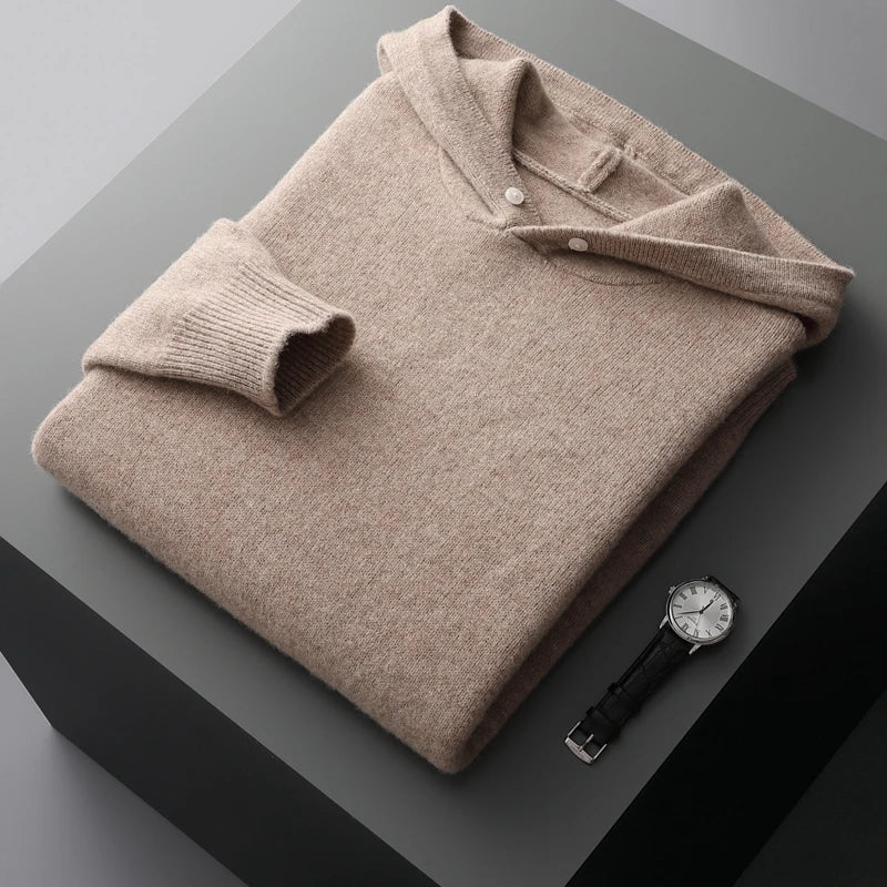 Merino Wool Hoodie for Men – Lightweight, Warm, and Comfortable Pullover for All Seasons