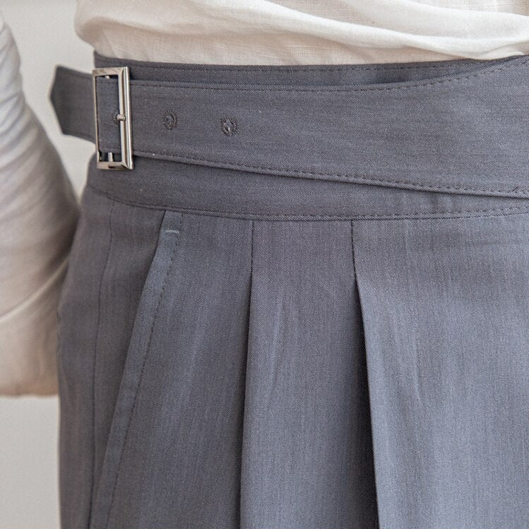 Milo Men's High-Waisted Trousers | Tailored Fit, Wool Blend