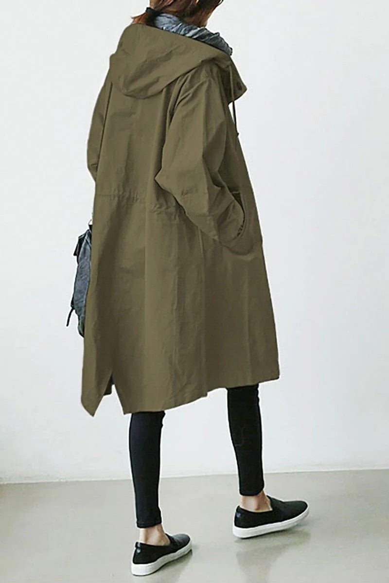 Stylish Waterproof Trench Coat for Women - Hooded Winter Coat, Durable and Fashionable Outerwear