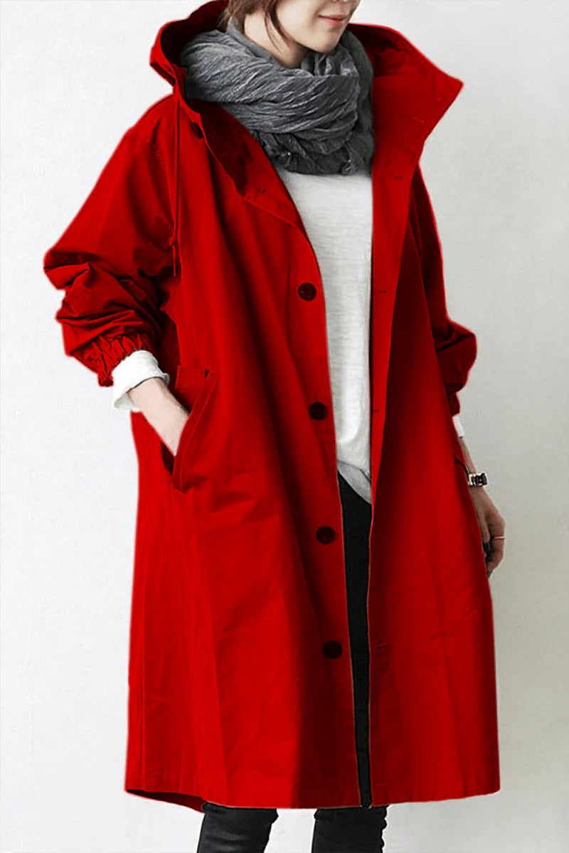 Stylish Waterproof Trench Coat for Women - Hooded Winter Coat, Durable and Fashionable Outerwear