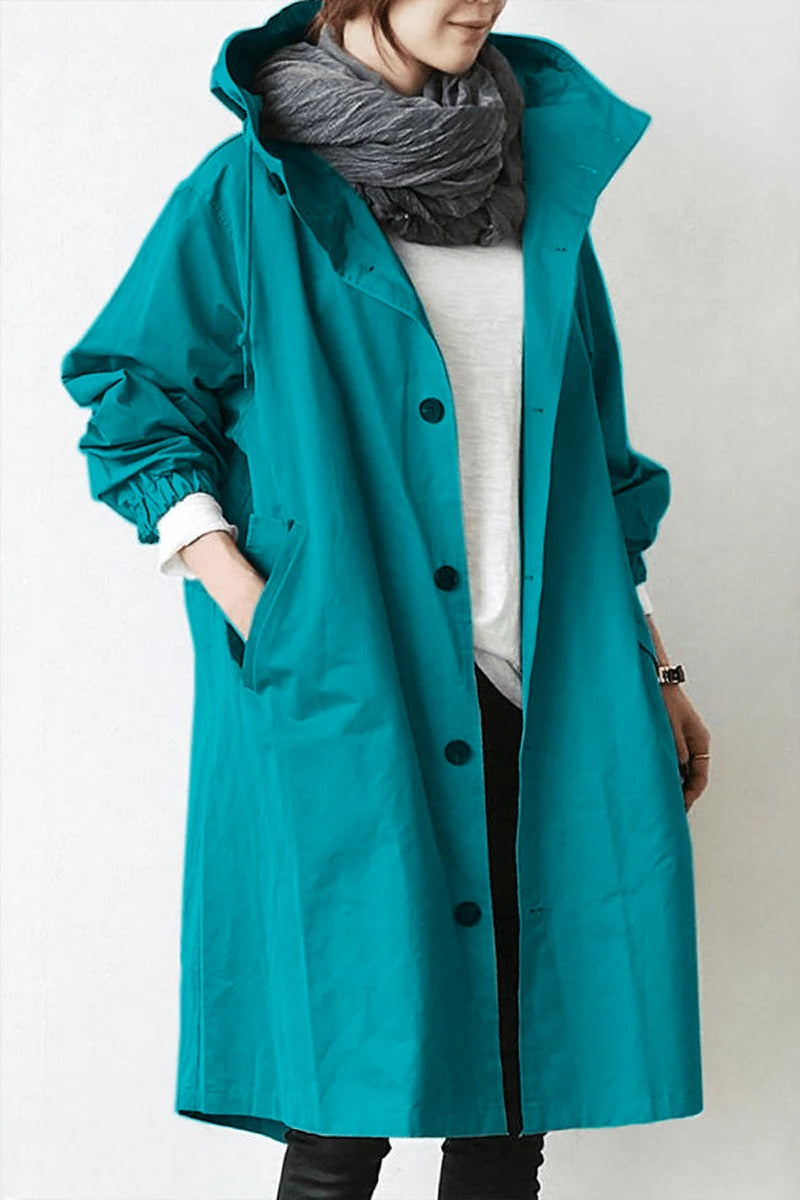 Stylish Waterproof Trench Coat for Women - Hooded Winter Coat, Durable and Fashionable Outerwear