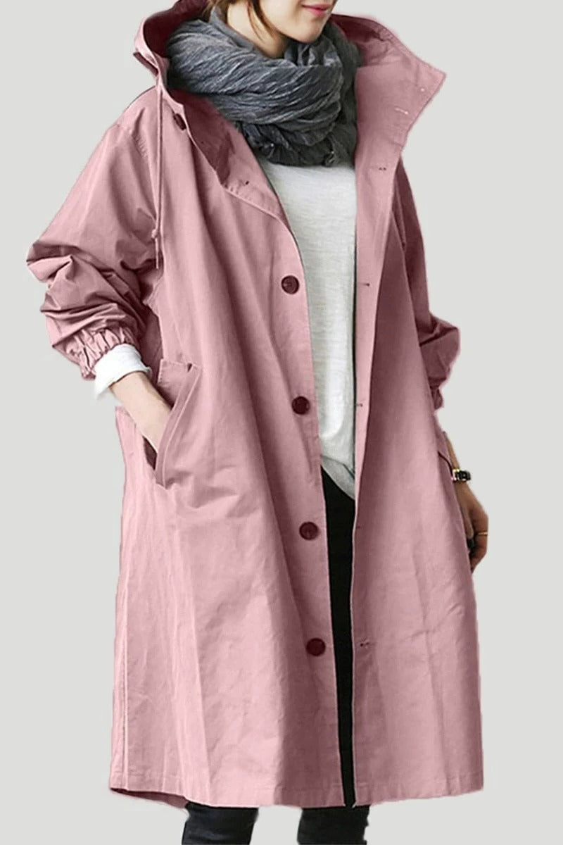 Stylish Waterproof Trench Coat for Women - Hooded Winter Coat, Durable and Fashionable Outerwear