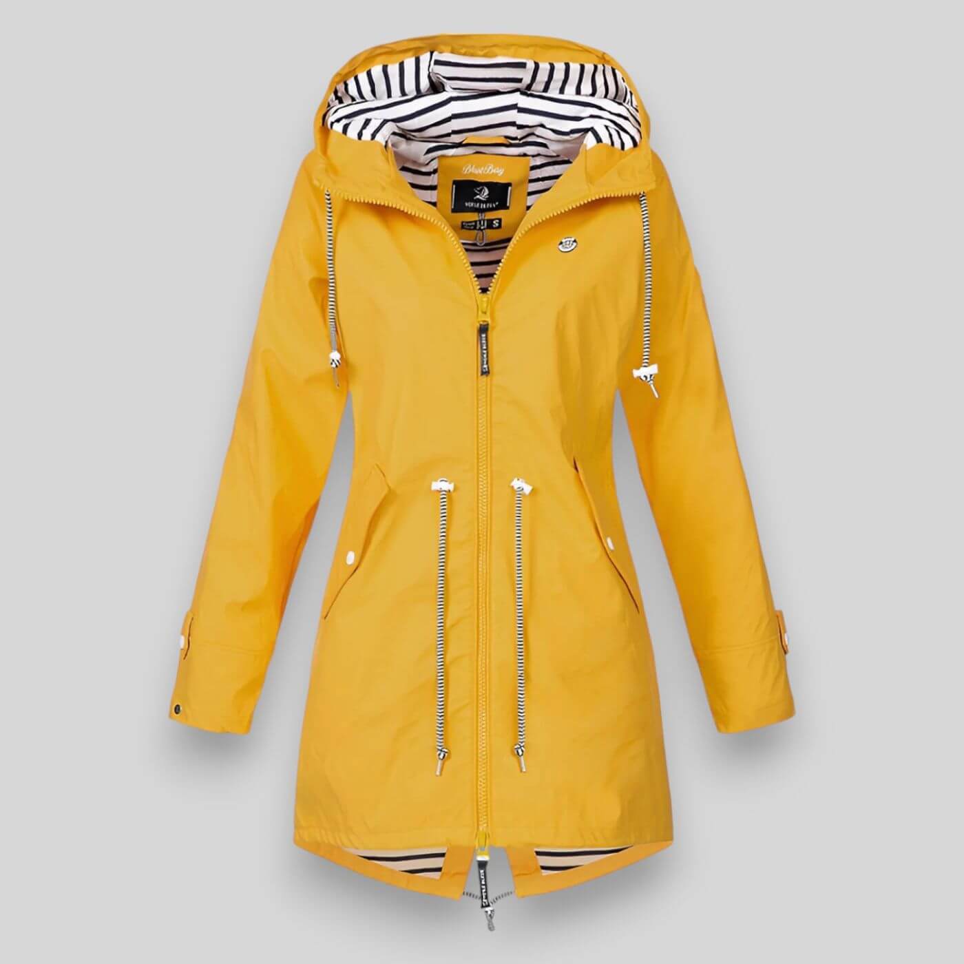 Stylish Women's Waterproof Rain Jacket with Adjustable Waist and Hood – Rain Coat for All Weather Protection