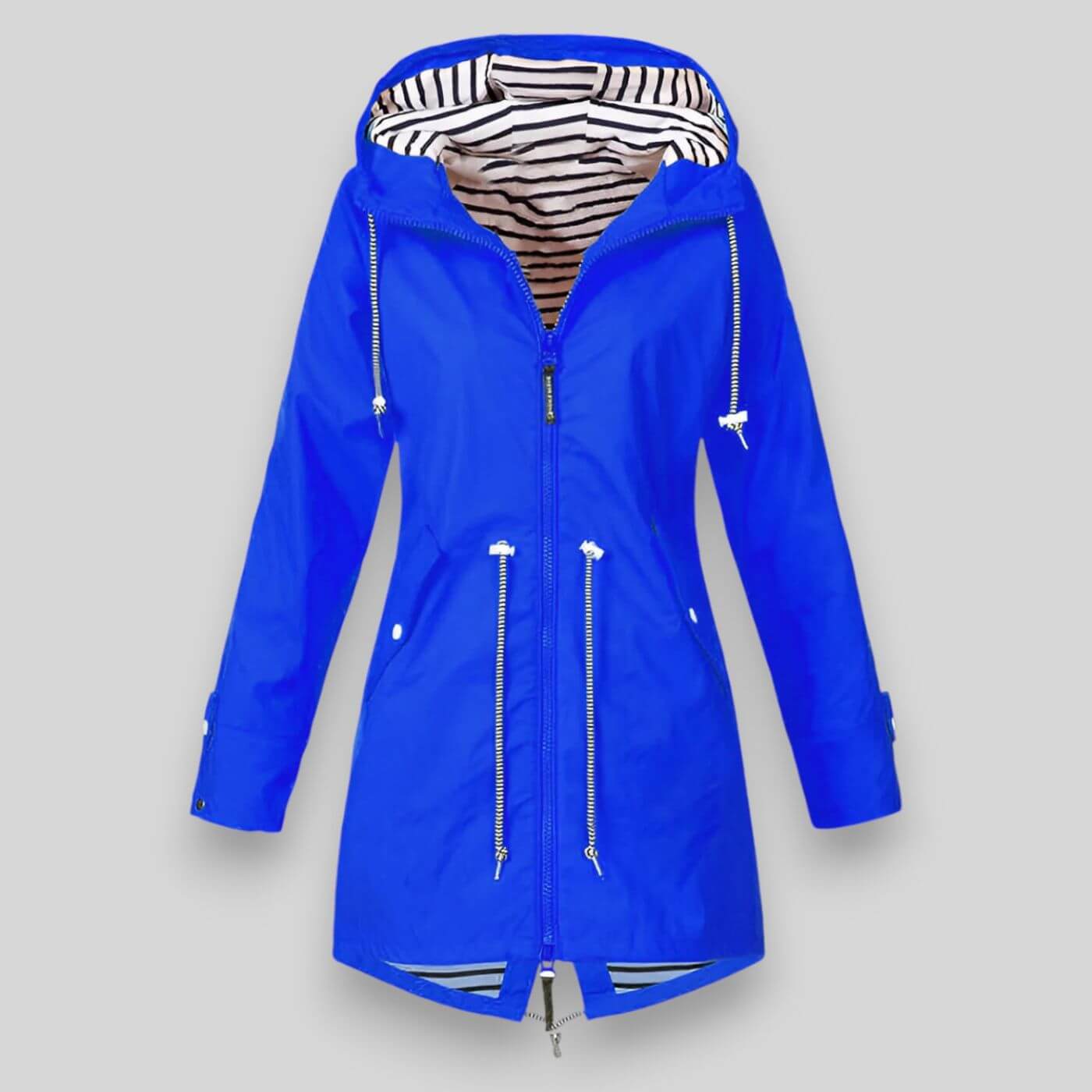Stylish Women's Waterproof Rain Jacket with Adjustable Waist and Hood – Rain Coat for All Weather Protection