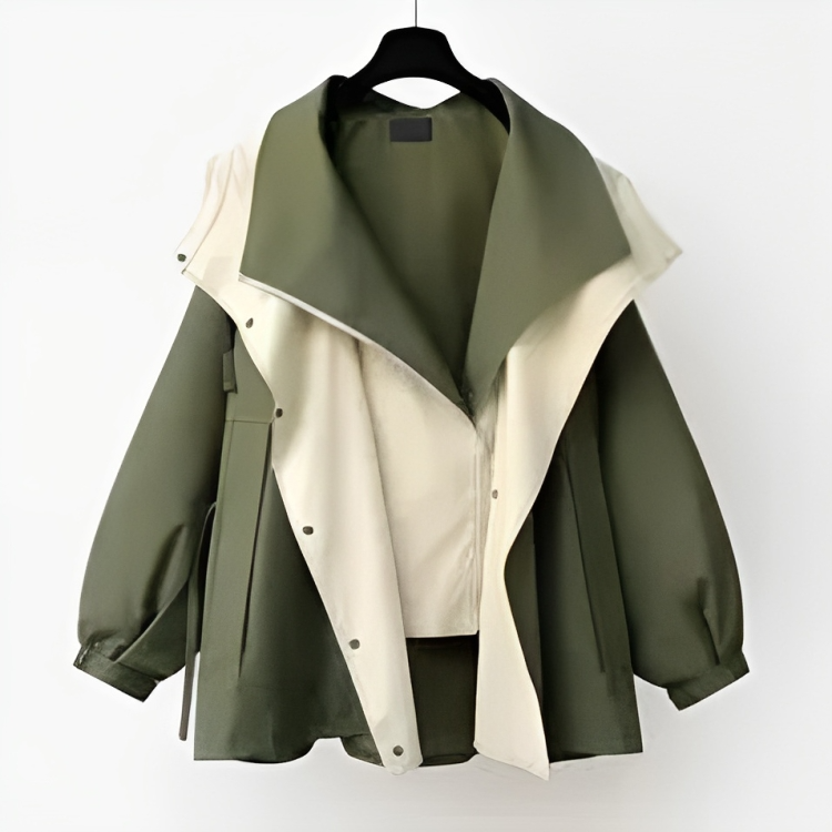Stylish Women's Waterproof Windbreaker Jacket with Layered Hood - Lightweight Casual Coats for Unpredictable Weather
