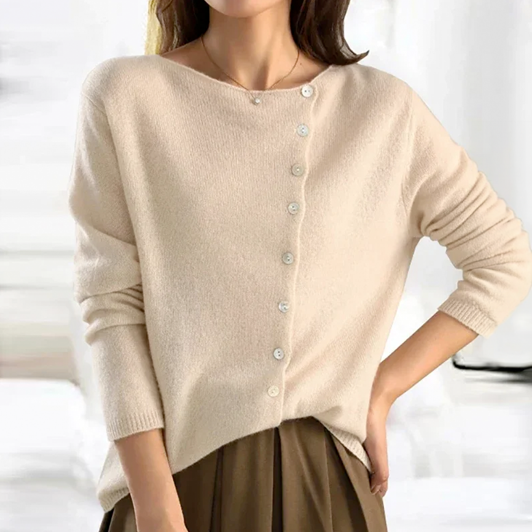 Women's Black Cardigan - Cozy Knit Wool Sweater, Elegant Layering for Any Occasion