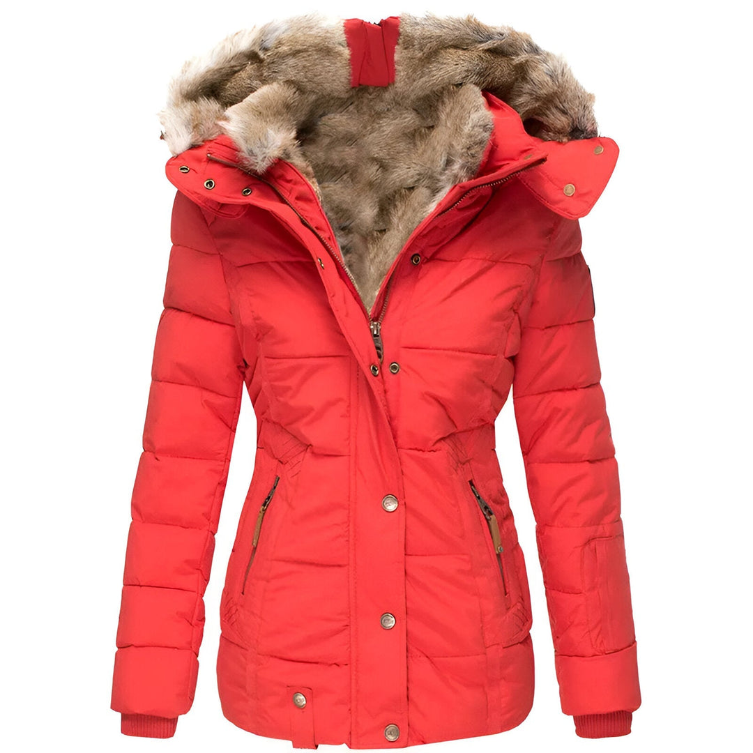 Women's Black Hooded Puffer Jacket – Slim Fit Insulated Winter Coat for Cold Weather