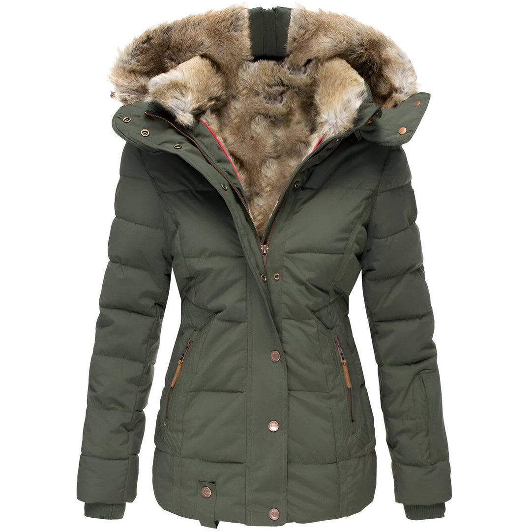 Women's Black Hooded Puffer Jacket – Slim Fit Insulated Winter Coat for Cold Weather