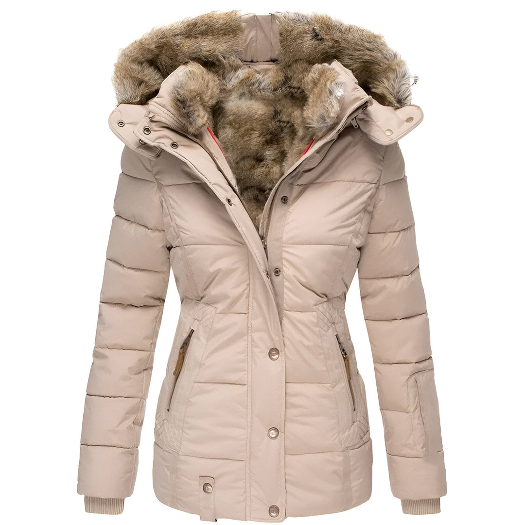 Women's Black Hooded Puffer Jacket – Slim Fit Insulated Winter Coat for Cold Weather