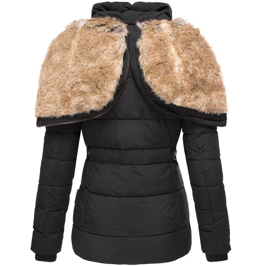 Women's Black Hooded Puffer Jacket – Slim Fit Insulated Winter Coat for Cold Weather