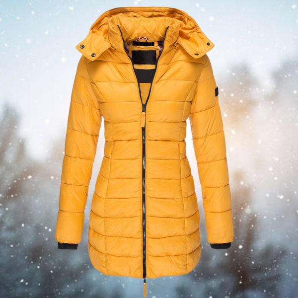 Women's Black Insulated Puffer Jacket with Hood – Warm Winter Coat for Cold Weather