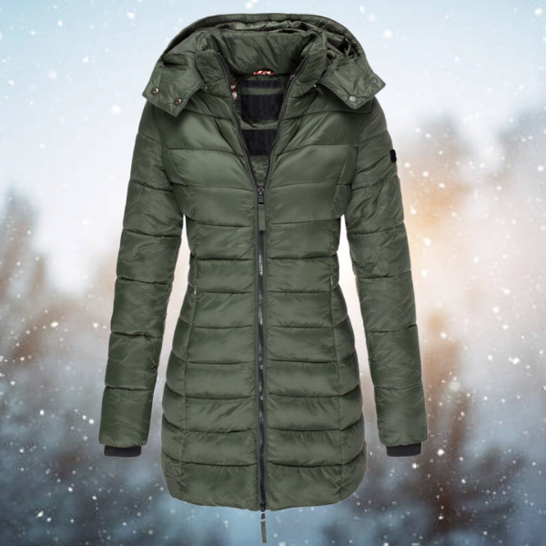 Women's Black Insulated Puffer Jacket with Hood – Warm Winter Coat for Cold Weather